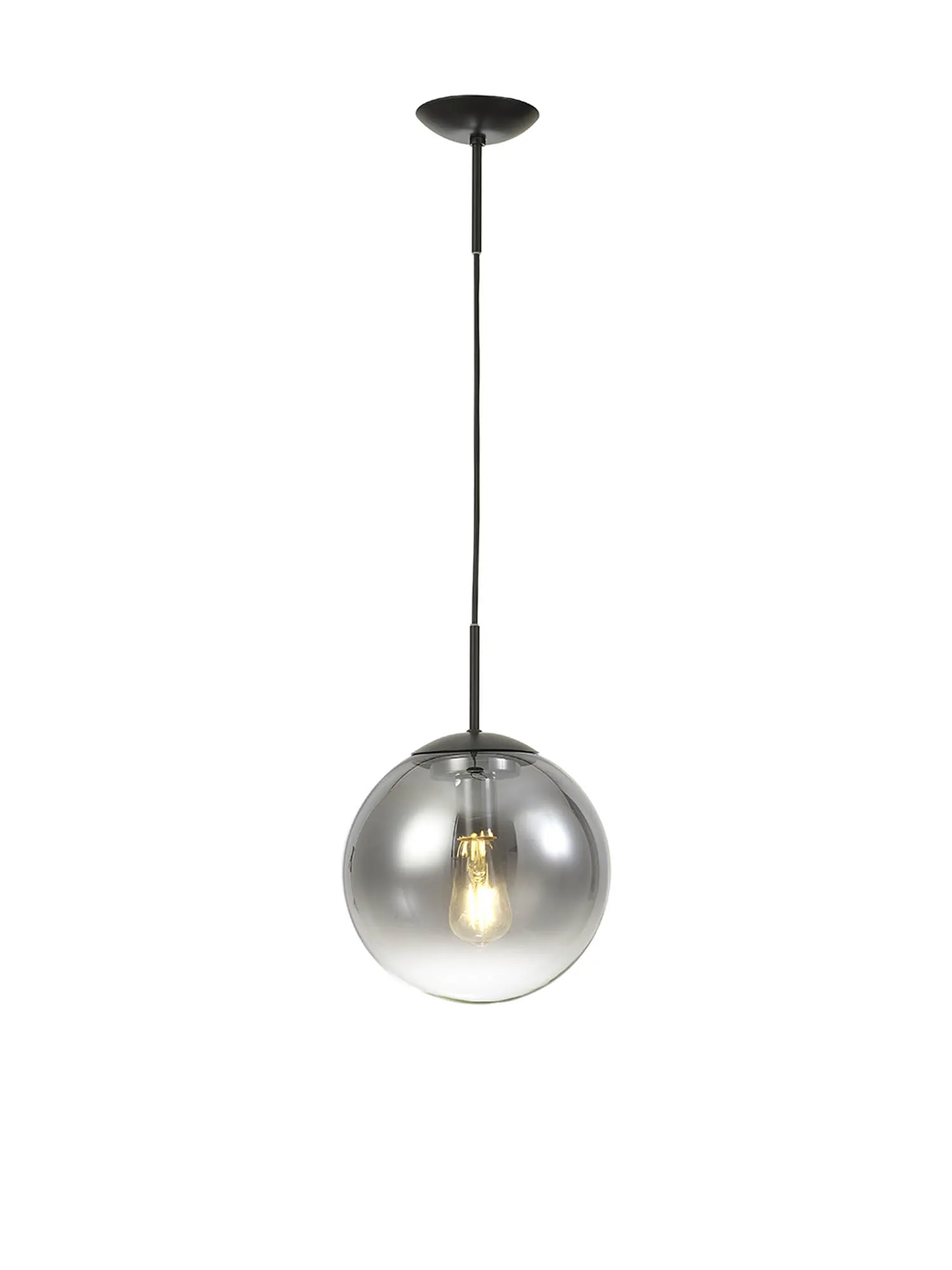 Miranda 25cm Glass Pendant 1 Light Matt Black D0706  Deco Miranda